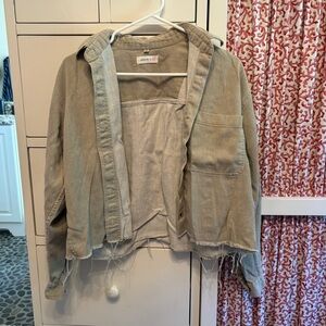 Green cropped corduroy top. Size small!